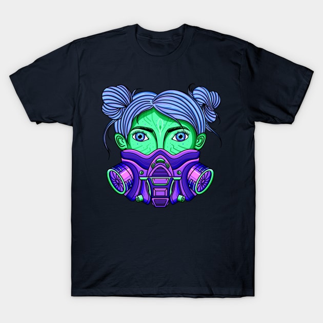 Quarantine Cyberpunk Gas Mask T-Shirt by nataliesnow24